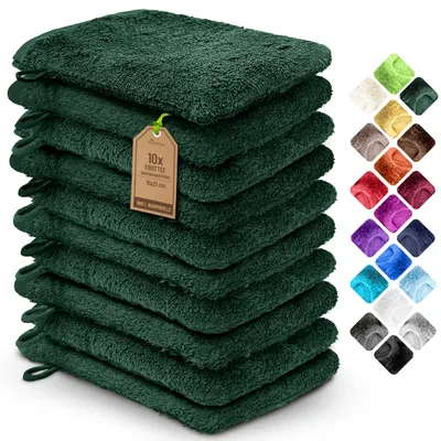Productafbeelding van NatureMark 10 washandjes van katoen, 100% katoen – Zacht en duurzaam, ideaal voor dagelijks gebruik