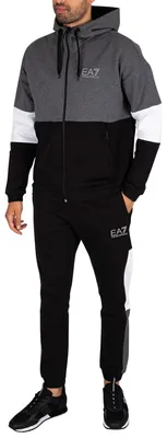 Produktbild von EA7 Hoodie-Trainingsanzug mit Logo-Reißverschluss, Schwarz S