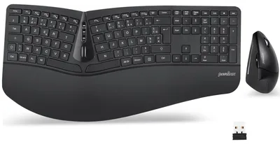 Produktbild von Perixx Periduo-605 Combo Ergonomische Tastatur und Maus, kabellos, USB, vertikal