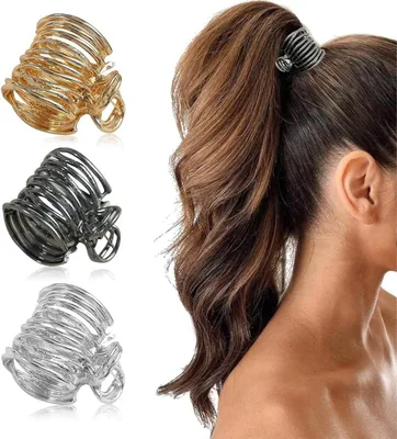 Produktbild von Set mit 3 Haarspangen für Damen – hochwertige Haarklammern für hohe Pferdeschwänze und dickes Haar, flexibel und langlebig, als Haar-Accessoire und Haarschmuck