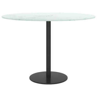 Produktbild von " "Hochwertige Tischplatte - Tischaccessoires - Weiß Ø60x0,8 cm Hartglas in Marmoroptik NeuMöbel 3493902