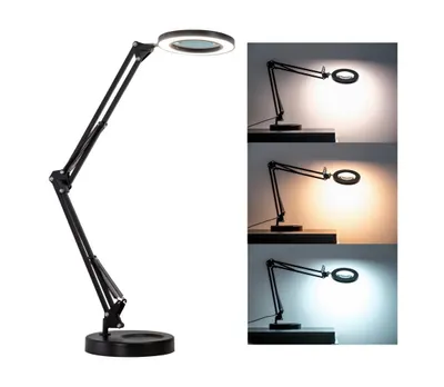 Zdjęcie produktu dla Brilagi - Ściemnialna lampa stołowa LED z lupą LENS LED/12W/5V 3000/4200/6000K czarna