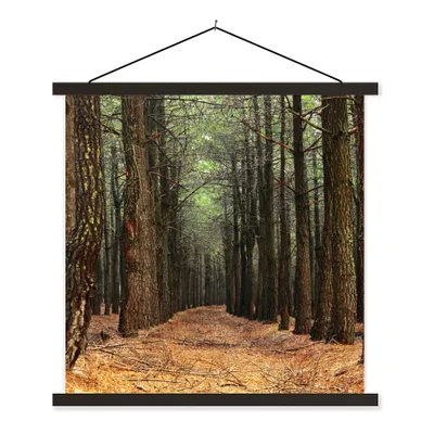 Produktbild von MuchoWow® Textilposter Herbst - Dekoration - Wald 120x120 cm mit schwarzem Rahmen - Aufhängungsset
