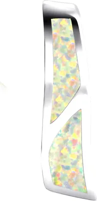 Produktbild von V Anhänger 925/- Sterling Silber 2,4cm weiß synth.Opal 025240135-3