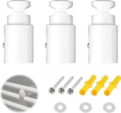 Image de Kit de supports de radiateur 3 pièces, blanc, avec accessoires de montage