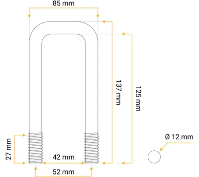 Produktbild von Klemmhalterbefestigung M12 125/42/125 Für Pkw-Anhänger