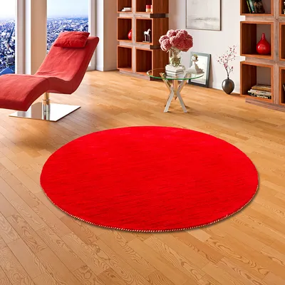 Produktbild von Natur Teppich Indo Gabbeh Ella Rot Rund, Größe:200 cm Rund