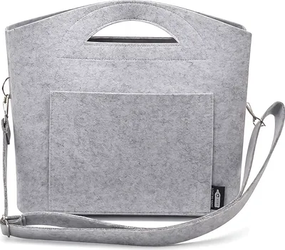 Produktbild von Wickeltasche mit Wickelunterlage Baby Windeltasche Umhängetasche aus Filz Grau