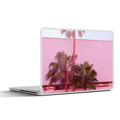 Produktbild von MuchoWow® Laptop Aufkleber Sticker Cover Palme - Garten Poster - Rosa 36.5x27.5 cm - Laptop-Sticker