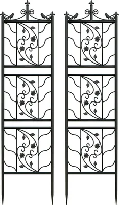 Productafbeelding van Tuinhekwerk, metalen constructie, ondersteunt klimplanten, zwart