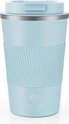 Image de CS COSDDI Gobelet thermique en acier inoxydable Travel Mug 380ml isolé par le vide anti-fuite Skyblue