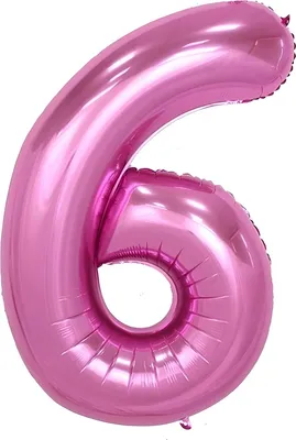 Obrázek produktu pro Folienballon Zahl 6, ca. 100 cm, pink