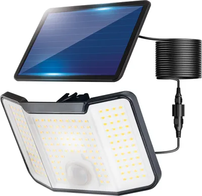 Produktbild von LUMILED solárne svietidlo pre vonkajšie použitie s detektorom pohybu 3 režimy solárne nástenné svetlo vonkajšie IP44 vodotesné solárne svetlo solárne svetlo pre záhradné bezpečnostné nástenné svetlo nástenné svetlo vonkajšie svetlo 5m kábel