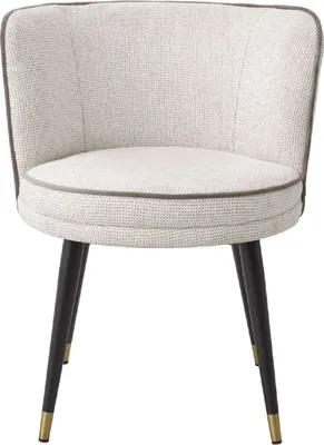 Produktbild von Casa Padrino Luxus Esszimmerstuhl Weiß / Grau / Schwarz / Messingfarben 62 x 62 x H. 76 cm - Drehbarer Küchenstuhl - Drehstuhl - Vintage Retro Stuhl - Esszimmermöbel