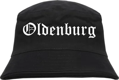 Produktbild von Oldenburg Fischerhut - Altdeutsch - bedruckt - Bucket Hat Anglerhut Hut Schwarz L/XL