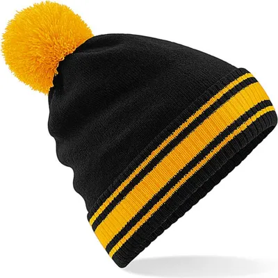 Produktbild von Beechfield B472 | Stadium Beanie - Farbe: Black/Gold - Größe: One Size