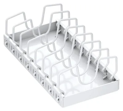 Produktbild von INF Einlagiges Ausziehregal Schlitzdesign Kohlenstoffstahl 42x21x3.2cm Küche Weiß