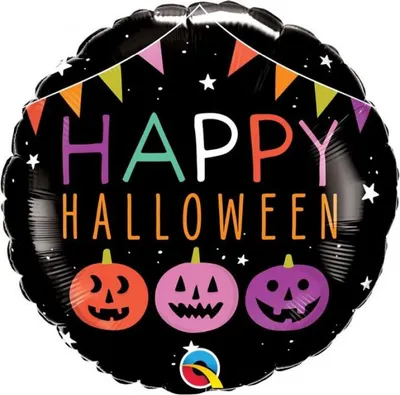 Immagine prodotto di Folienballon Happy Halloween Kürbisse e Banner 46cm - (Festa, Ballons)