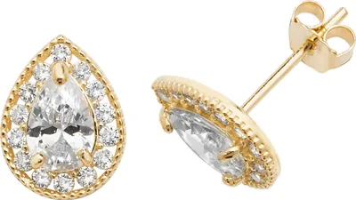 Image de Boucles d'Oreilles Femme Or 375/1000 avec Oxyde de Zirconium - 10mm*7mm; TRS27154