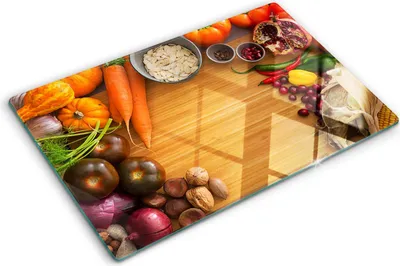 Produktbild von Tulup Glas Herdabdeckplatte - 80x52 cm - Glaskeramikkochfeld-Abdeckung Spritzschutz Glasabdeckplatte - Einteilig - Essen & Getränke - Herbstgemüse - Mehrfarbig
