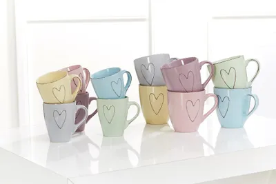 Produktbild von Becher 290ml 6er Set Heart sortiert