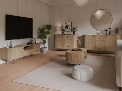 Productafbeelding van Woonkamer set NARITA 2, cremone eikenhout