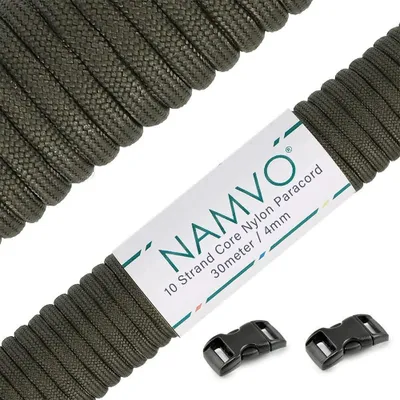 Immagine prodotto di 100 piedi di corda in nylon paracord, colore verde oliva