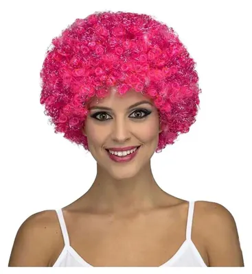 Image de Perruque rose à boucles pour maman  Enfants Rose Taille unique