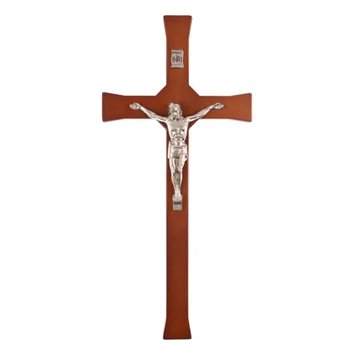Obrázok produktu pre Závesný klasický kríž s hnedým pruhom 30x14x1,8cm