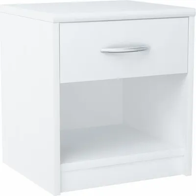 Obrázek produktu pro Noční stolek Meblando, noční stolek se zásuvkou, 39x46x35cm, bílý matný