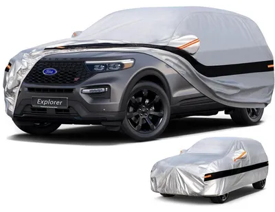 Image de Housse de protection pour SUV, 10 couches, sur mesure pour Ford Explorer (2006-2025), imperméable, adaptée à toutes les conditions météorologiques, disponible en argent, noir et gris