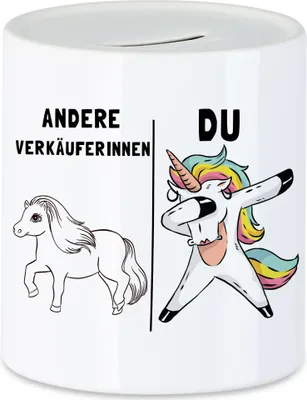 Produktbild von Andere Verkäuferinnen Du Spardose  Pferd Einhorn Humor Lustig Unicorn Geschenk Apotheke