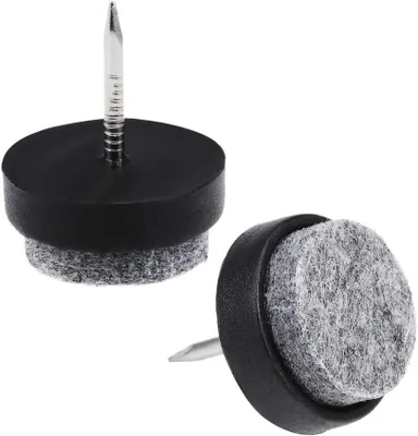 Produktbild von 26 Stück Möbel Filzgleiter zum Aufnageln für Stuhl- und Tischbeine, 20 mm Durchmesser, Schwarz