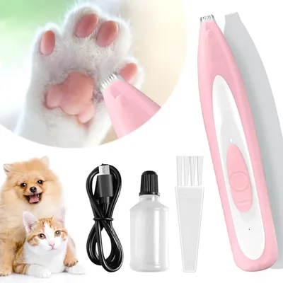 Productafbeelding van Poottrimmer voor honden en katten - oplaadbaar via USB - met ledlicht - waterdicht - roze