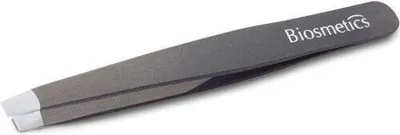 Produktbild von Pinzette 9,5 cm, schräg Stahl soft grip black