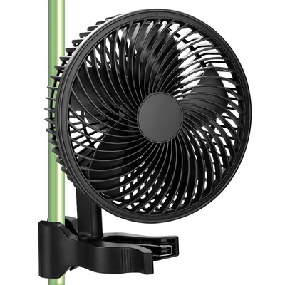 Produktbild von 150mm 9W Grow Clip-Ventilator 2000 U/min 320 CFM 28 dB 10 Stufen, 90° Horizontal, mit EC-Motor, Klemmgriff, Tischventilator für Growzelt & Zimmer