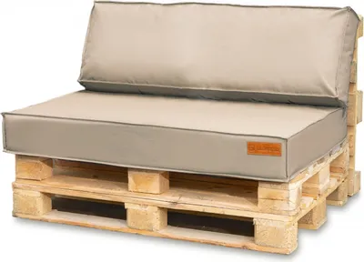 Obrázek produktu pro Polštáře z palet 120 x 80 Set pro paletový nábytek Euro palety Sedací polštář EU Pallet Sofa Complete se skládá ze 2 částí v barvě: béžová