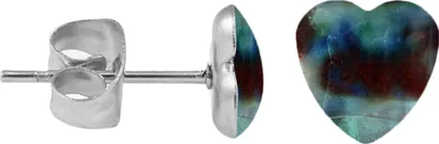 Produktbild von Chirurgenstahl Ohrstecker Perlmutt Herz Farbe - Perlmuttblau