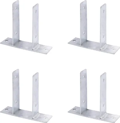 Immagine prodotto di Supporti per pali a U Alberts 4 pezzi, da avvitare, per pali in legno da 81 mm, altezza 200 mm, zincati a caldo
