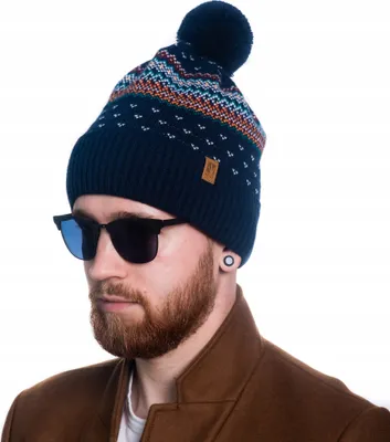 Zdjęcie produktu dla Czapka zimowa Czapka z pomponem Czapka z polarową podszewką Ciepła czapka z dzianiny z pomponem Norweski wzór
