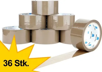 Produktbild von 36 Rollen Klebeband, Packband, Paketband, braun