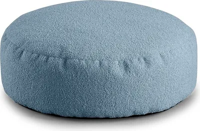 A single blue beanbag chair.