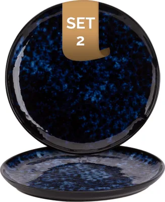 Produktbild von Palmer Bama Blue, Teller flach, Ø 21 cm, 2 Stück, blau/schwarz Steinzeug