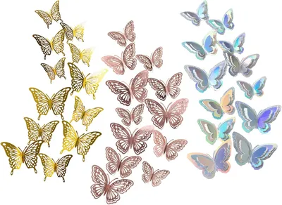 Imagen del producto de Pegatinas tridimensionales de mariposas, de colores, 12 unidades, para decoración de paredes