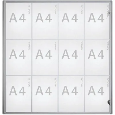 Immagine prodotto di Vetrina MAULextraslim formato orizzontale 12 x A4 alluminio 3,1 x 93 x 95,1 cm argento