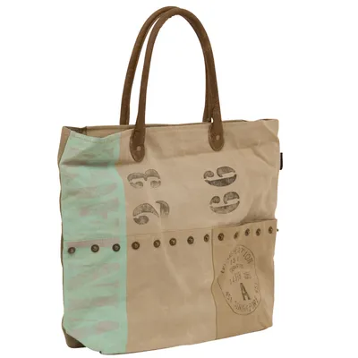 Produktbild von Sunsa Original 51901 Vintage Schultertasche aus Canvas und Leder für Damen
