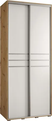 Produktbild von MEBLE KRYSPOL Cannes 10 Schrank mit 2 Schiebetüren - 205,2x120x60 cm - Artisan Weiß Silber