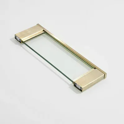 Badezimmerregal aus gehärtetem Glas, gebürstetes Gold, 55 cm