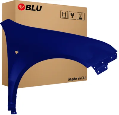 Zdjęcie produktu dla BLU Błotnik pasujący do Skoda Fabia I (6Y) 9460 Prawy Niebieski TiefseeBlau | 1999-2007 | Przedni Przód | Lakierowany | Gotowy do montażu | Stal