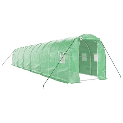 Produktbild von Gewächshaus mit Stahlrahmen Grün 24 m² 12x2x2 m